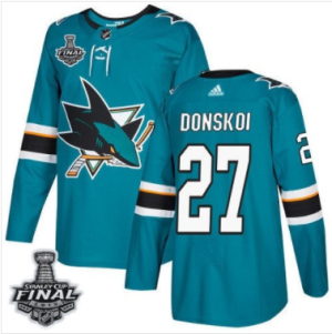 Joonas Donskoi Sharks Teal Heim Blau 2019 Stanley Cup Final Stitched